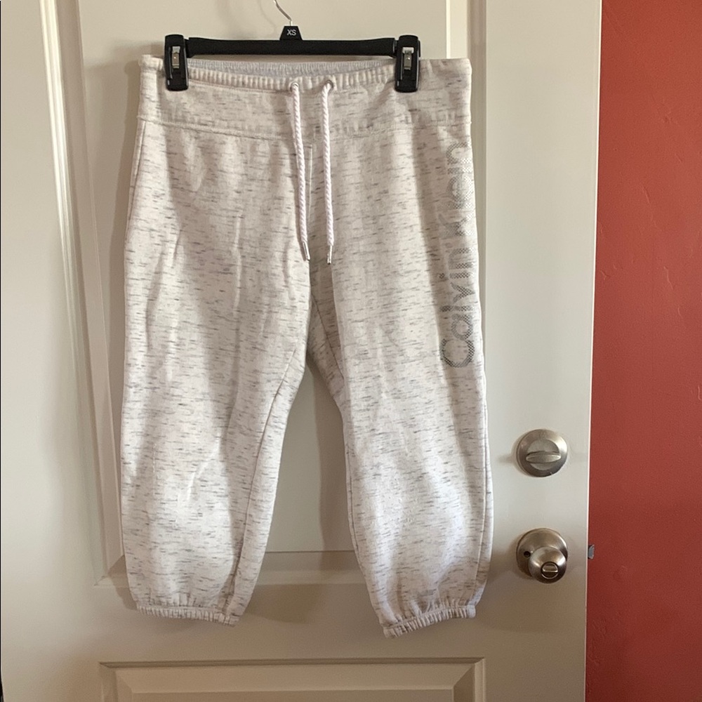 Calvin Klein White Sweatpants Relaxed Fit Joggers